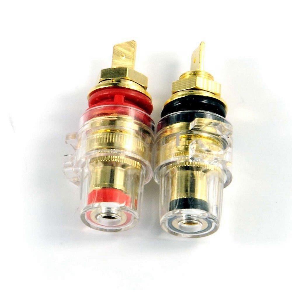 2pcs Gold Plated Copper Speaker Binding Posts for Tube Amp Secure Audio Connection