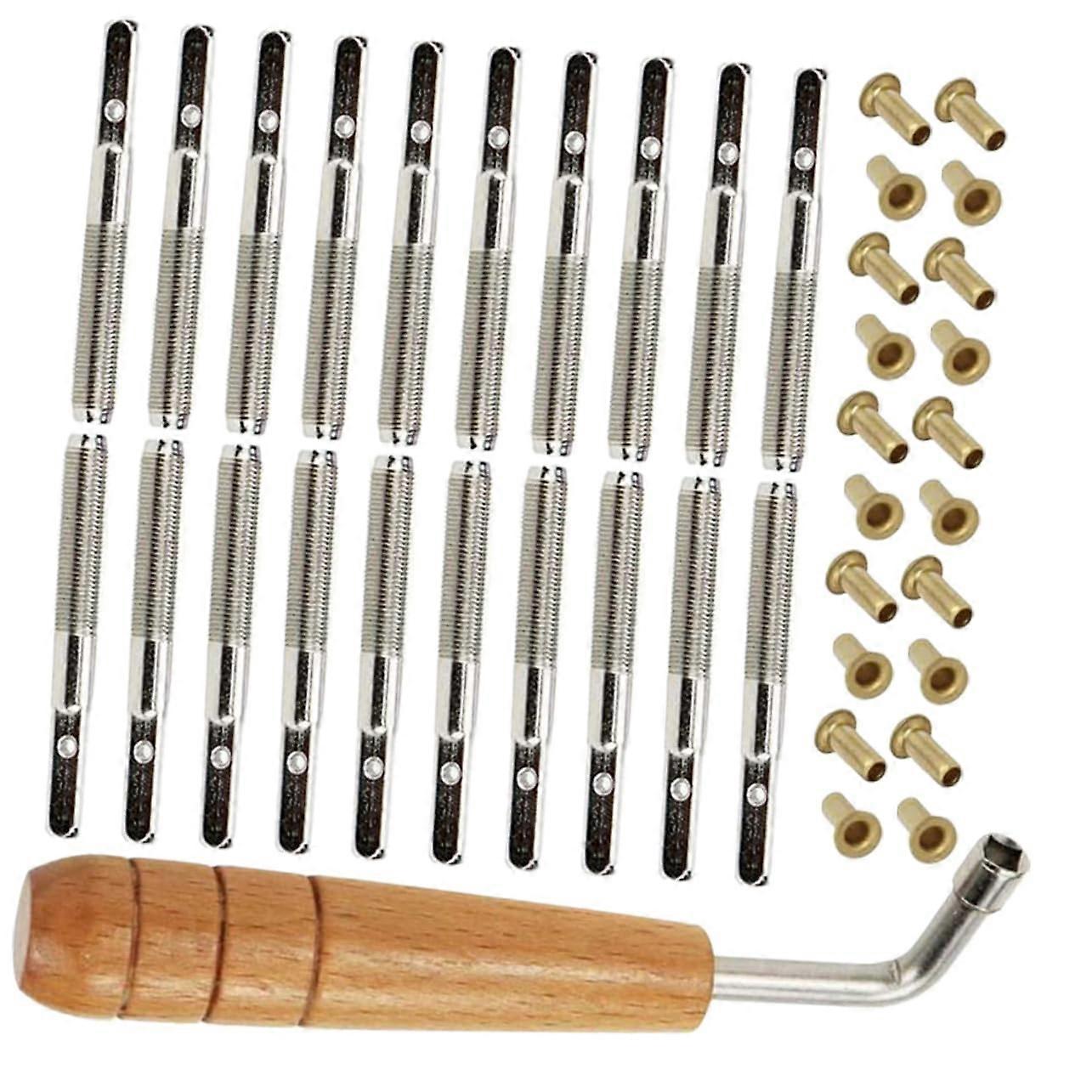 Lyre Harp Tuning Pins and Pegs with Wrench Set for Precise Control and Secure String Fixing