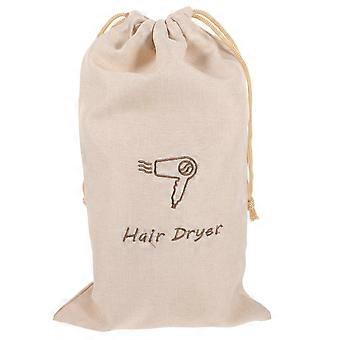 Sacoche de voyage pour sèche-cheveux avec fermeture à cordon, pochette légère pour ranger les câbles.