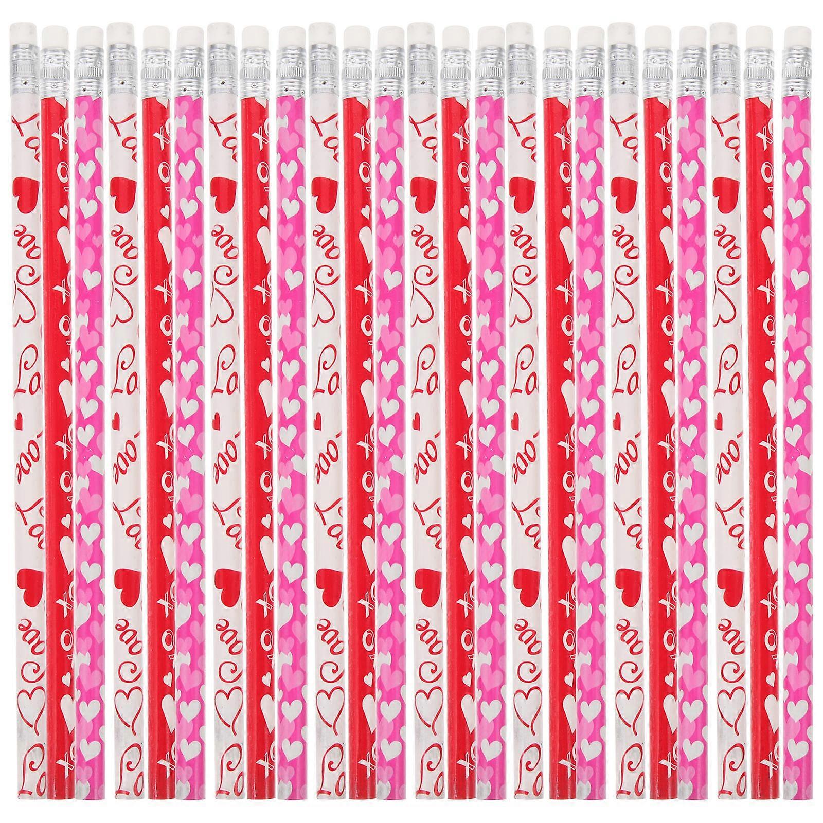Heart-Pattern Pencils Wood Hb Pencils for Sketching 50Pcs Multi