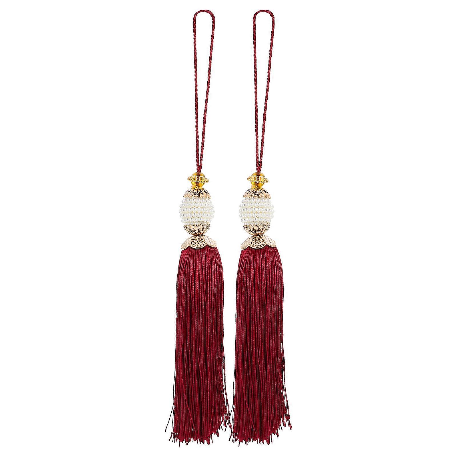 Vertical Polyester Curtain Tassels for DIY Decoration 2Pcs Set
