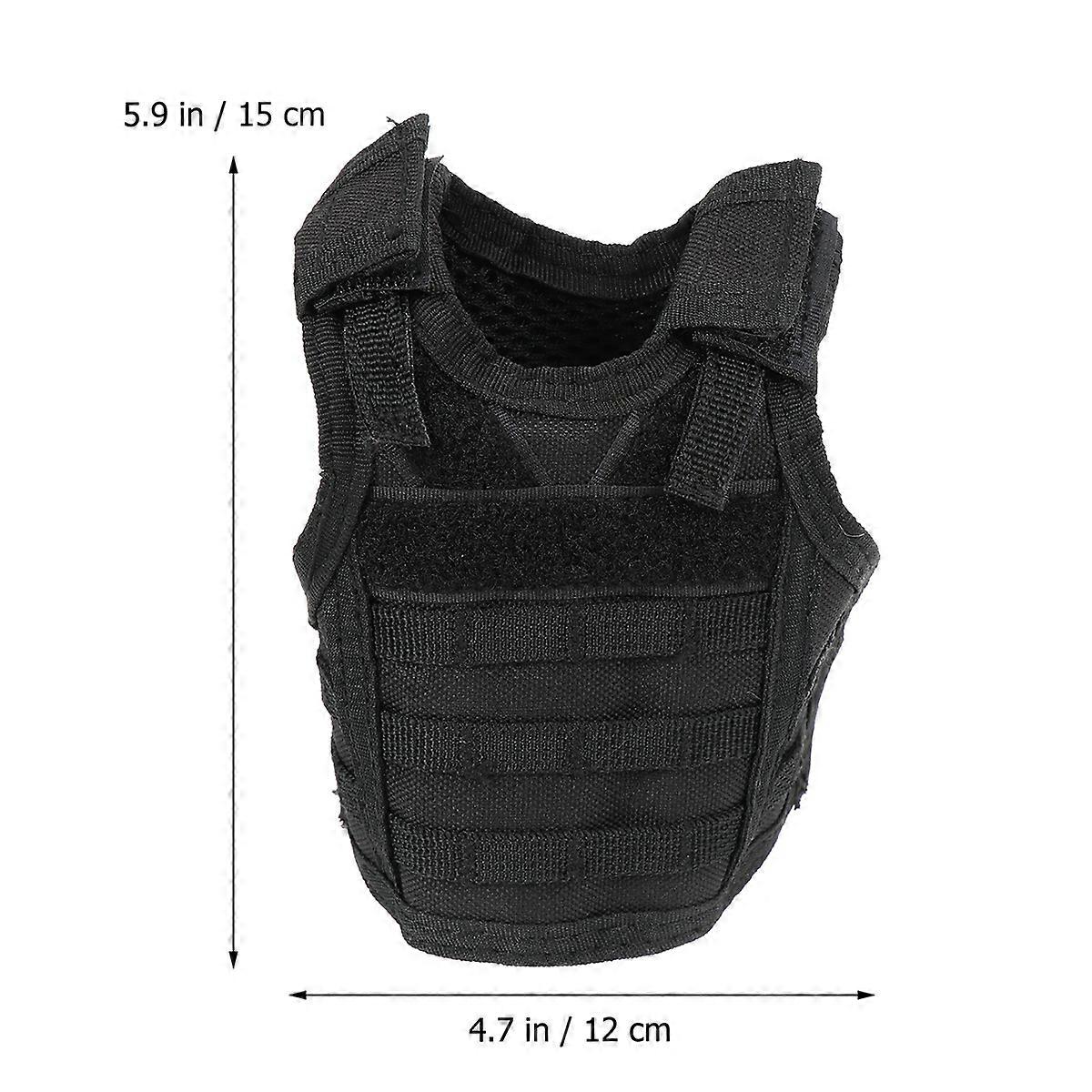 Black Adjustable Beer Bottle Protect Sleeve Mini Vest For Camping And BBQ Use With Protective Function 1Pcs