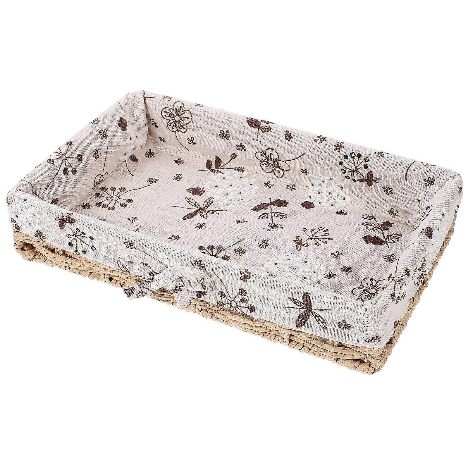 Fruit Basket with Straw Braid for Storage Lightweight 1Pcs Woven Basket