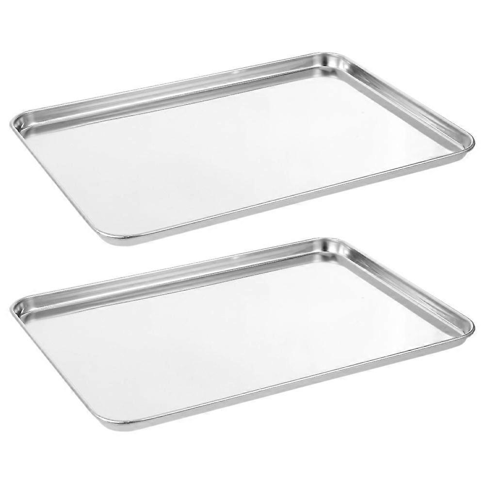 Stainless Steel Serving Tray for Steamed Rice Tray 2Pcs Versatile Rectangular