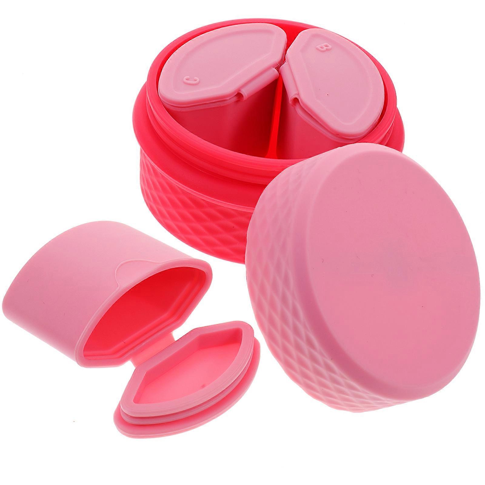 Pink Silicone Makeup Container Set for Storage 1Set Cream Storage Box