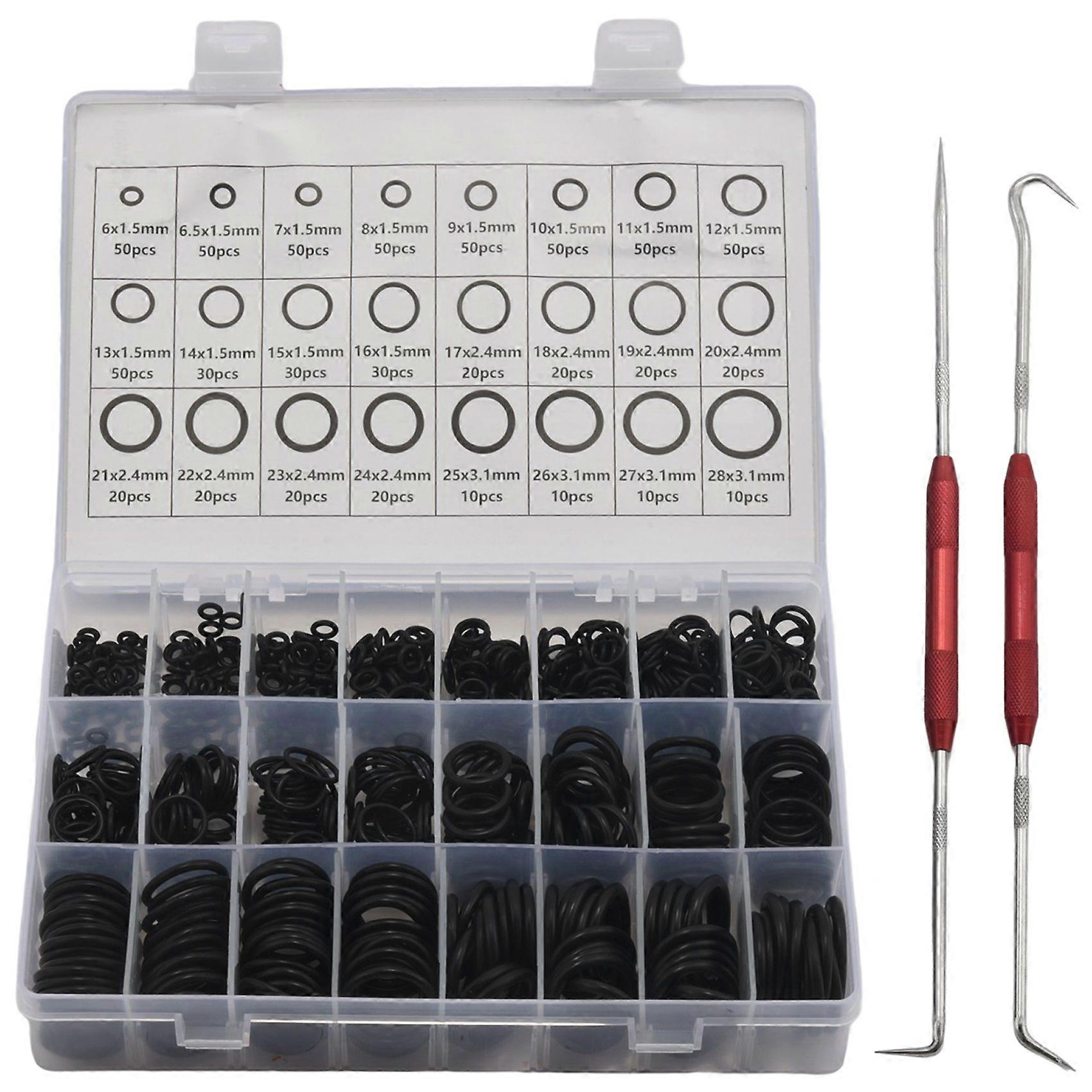740PCS Nitrile Rubber O Ring Set with Hook Tools Sealing O-Ring Kit