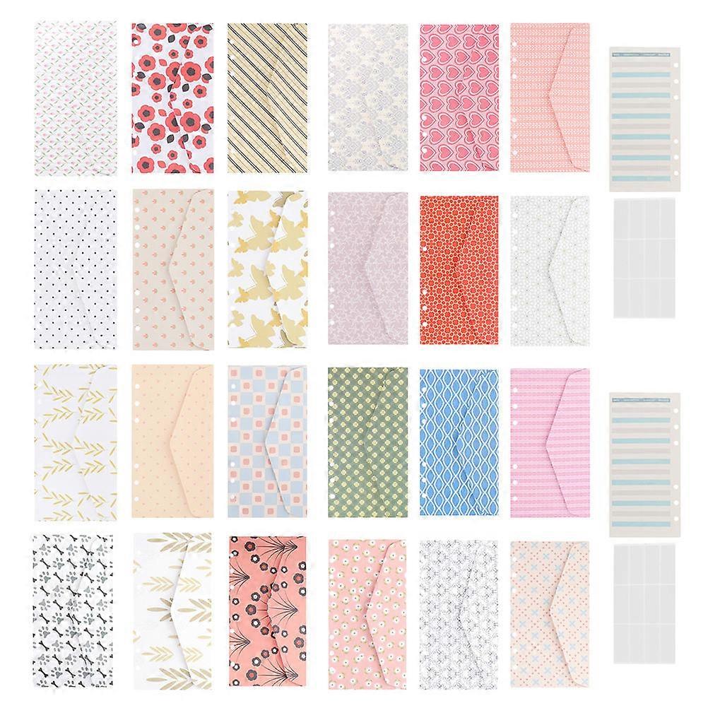 Loose Leaf Cash Envelopes Binder Envelopes for Storage Use 10Sets Assorted