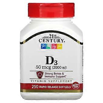 21e eeuw, Vitamine D3, 50 mcg (2.000 IE), 250 Softgels