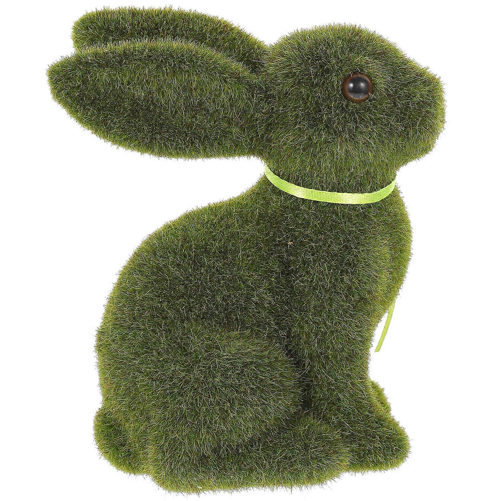Flocking Rabbit Statue Decoration for Easter Party
