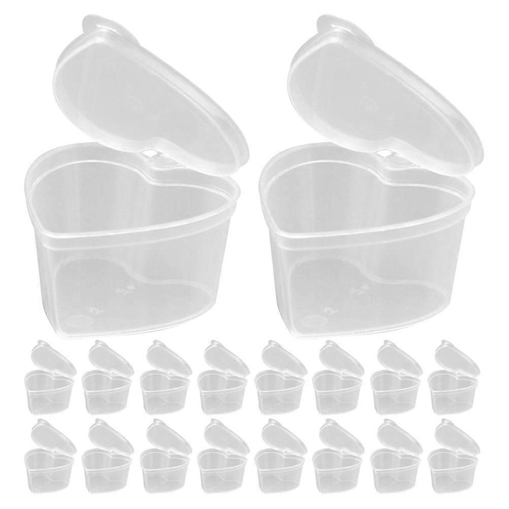 Clear Heart Shaped Storage Containers for Storage 30Pcs Mini Plastic Boxes