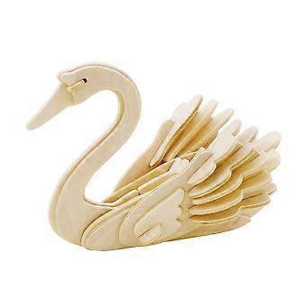 Wooden Puzzles for Kids 3D Swan Jigsaw Toy Educational 1Set