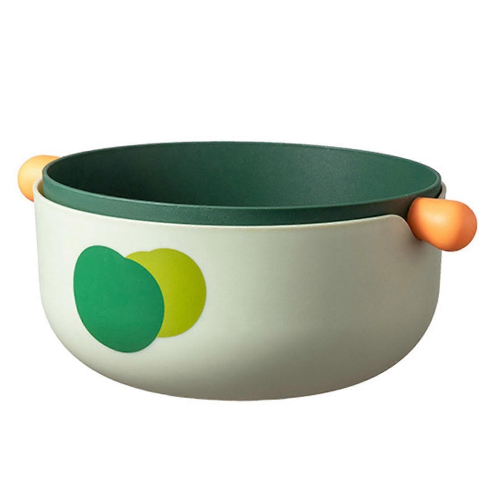 2 in 1 Fruit & Vegetable Strainer Set Removable Double Layer Kitchen Colander Zekai