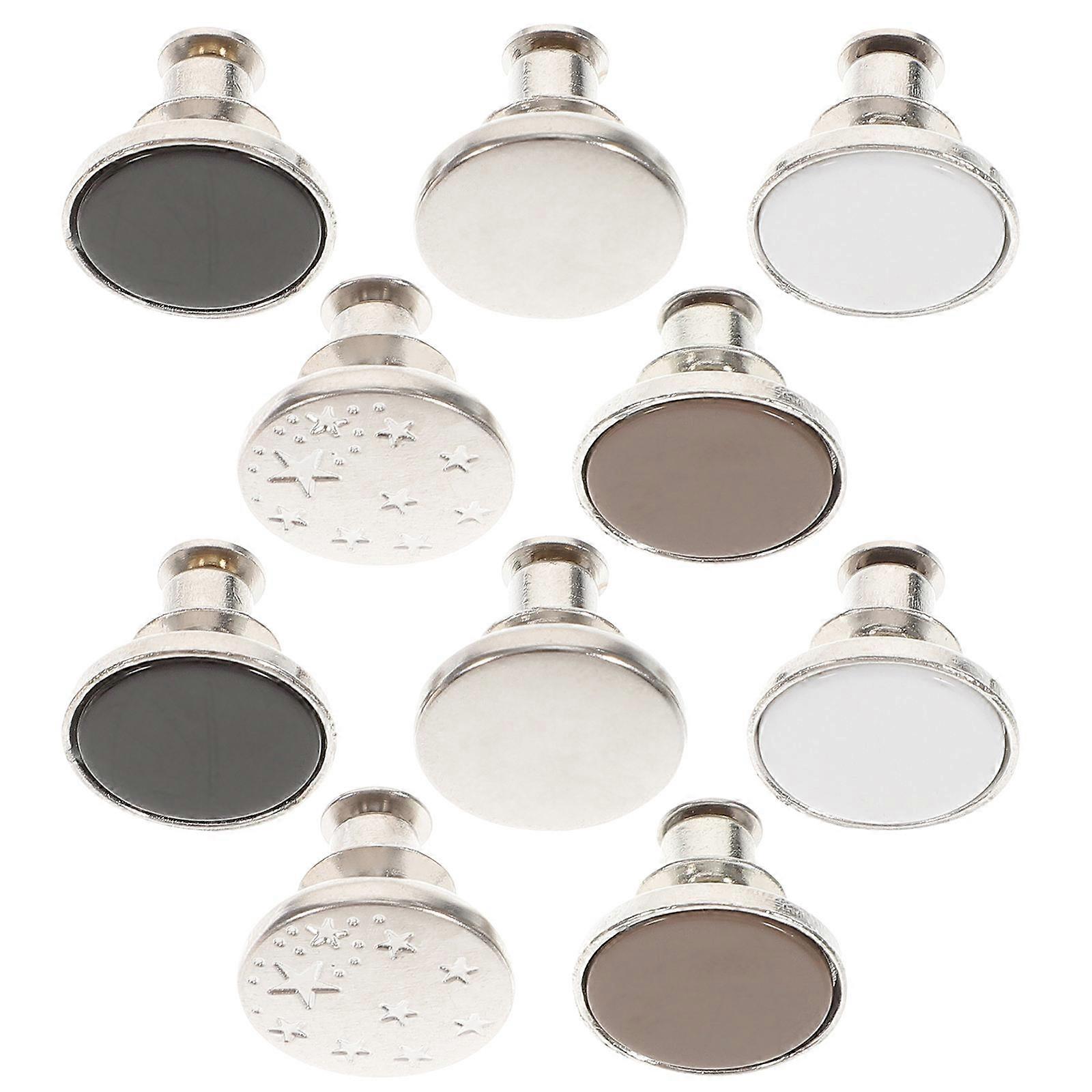 Adjustable Jeans Button Metal Button for Pants 10Pcs Universal Buckles