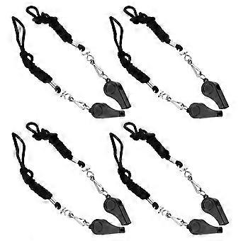 Survival Whistles for Outdoor Use 8Pcs Portable Black Children Hanging Rope Whistles