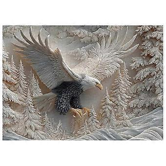 Jigsaw Puzzle 1000 Pieces, Carved Eagle Design, High Precision Cut, Recycled Thick Cardboard, 70cm x 50cm, For Adults Experienced Puzzlers