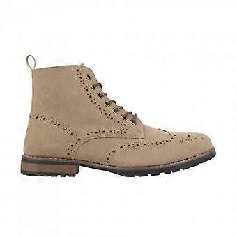 Nicholas Deakins Mens Brogue Detailing Block Heel Boots