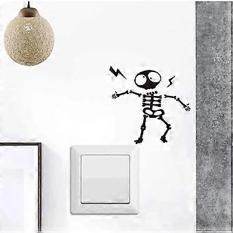 Electric Shock Extraterrestrial and Bird Switch Wall Sticker for Kids Rooms Art Decals Removable Switch Decoration Stickers - -
