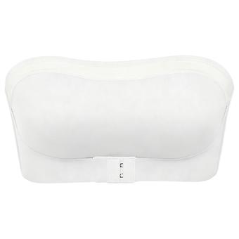Mesh Nonslip Strapless Bra for Women Front Closure Push Up Bandeau Wireless Tube Top Bralette Underwear Brassiere  White XL