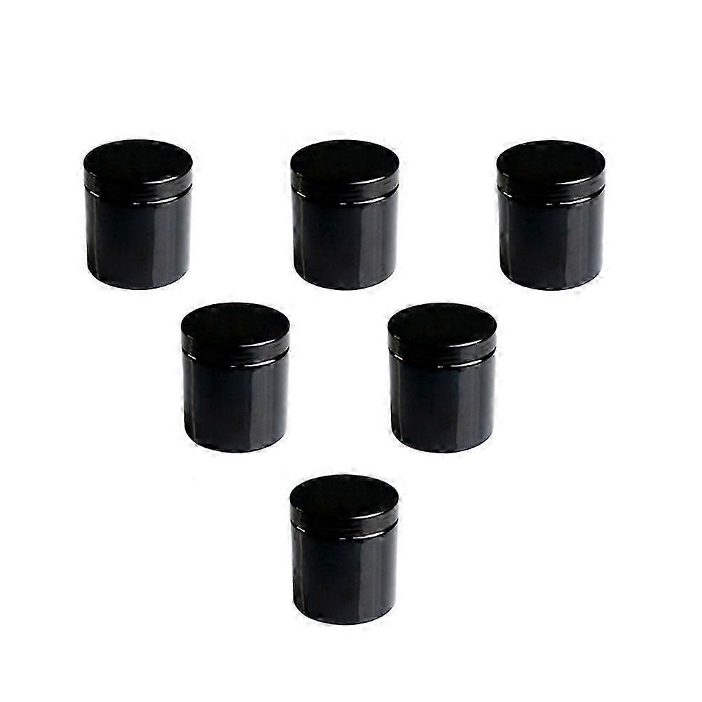 6Pcs Empty Black PET Cream Jars for Storage