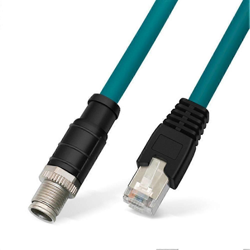 M12 X-Type Network Cable Connector 1 Meter 8Pin to RJ45 Male X Aviation Plug Industrial Camera Sensor Drag Chain Line