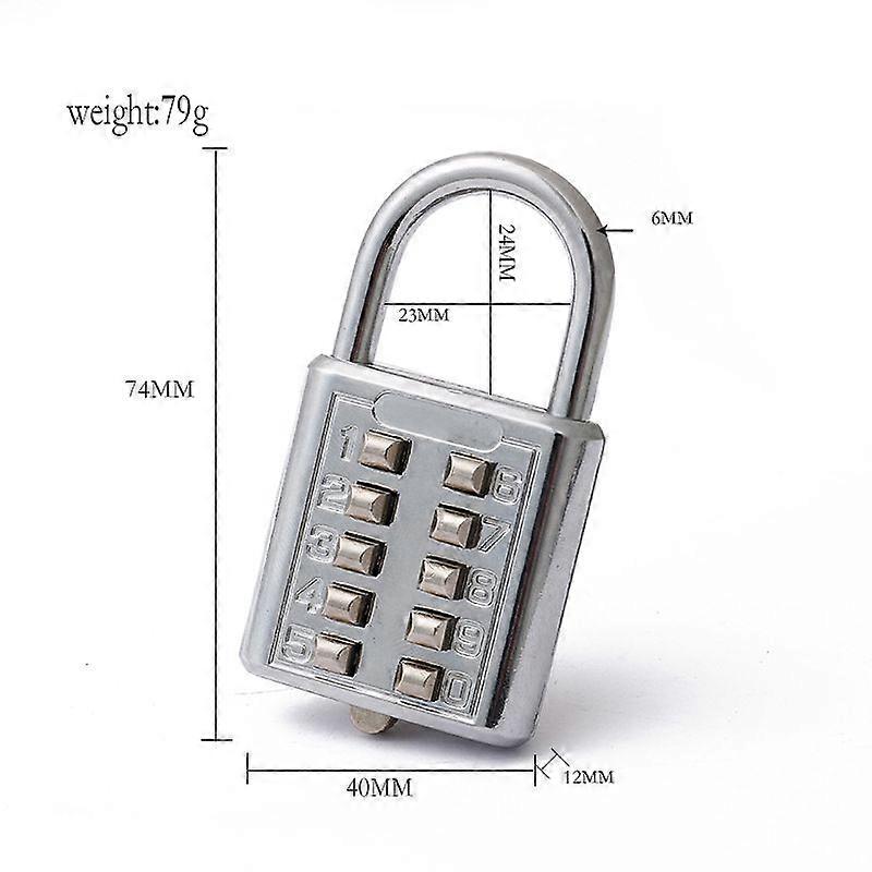 10-Digit Combination PadlockAnti-theft padlock, non-changeable code