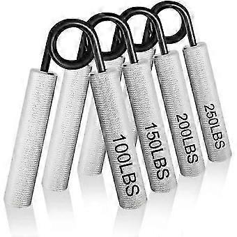Handkrafttrainer aus Metall, 6er-Pack (100, 150, 200, 250, 300, 350 lbs) – Griffkrafttrainer, Unterarmtrainer, Handtrainer