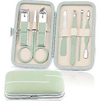Draagbare beautytools, nagelknipper 7-delige set, (groen) 1 stuks