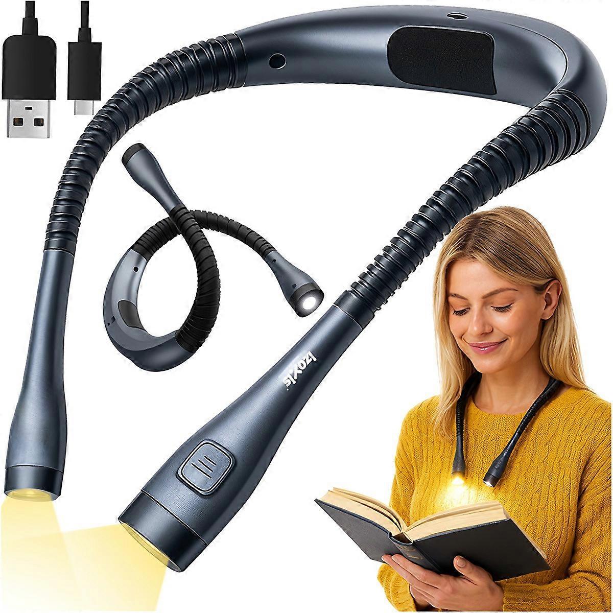 LED Neck Reading Light - Adjustable, Rechargeable