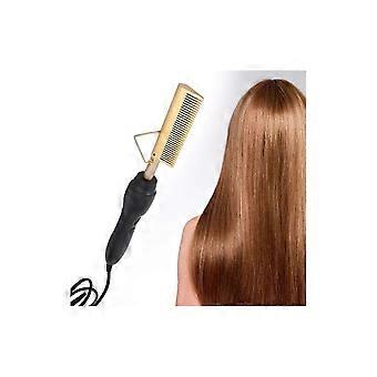Spazzola lisciante per capelli con riscaldamento rapido PTC, pettine elettrico per capelli neri naturali e parrucche