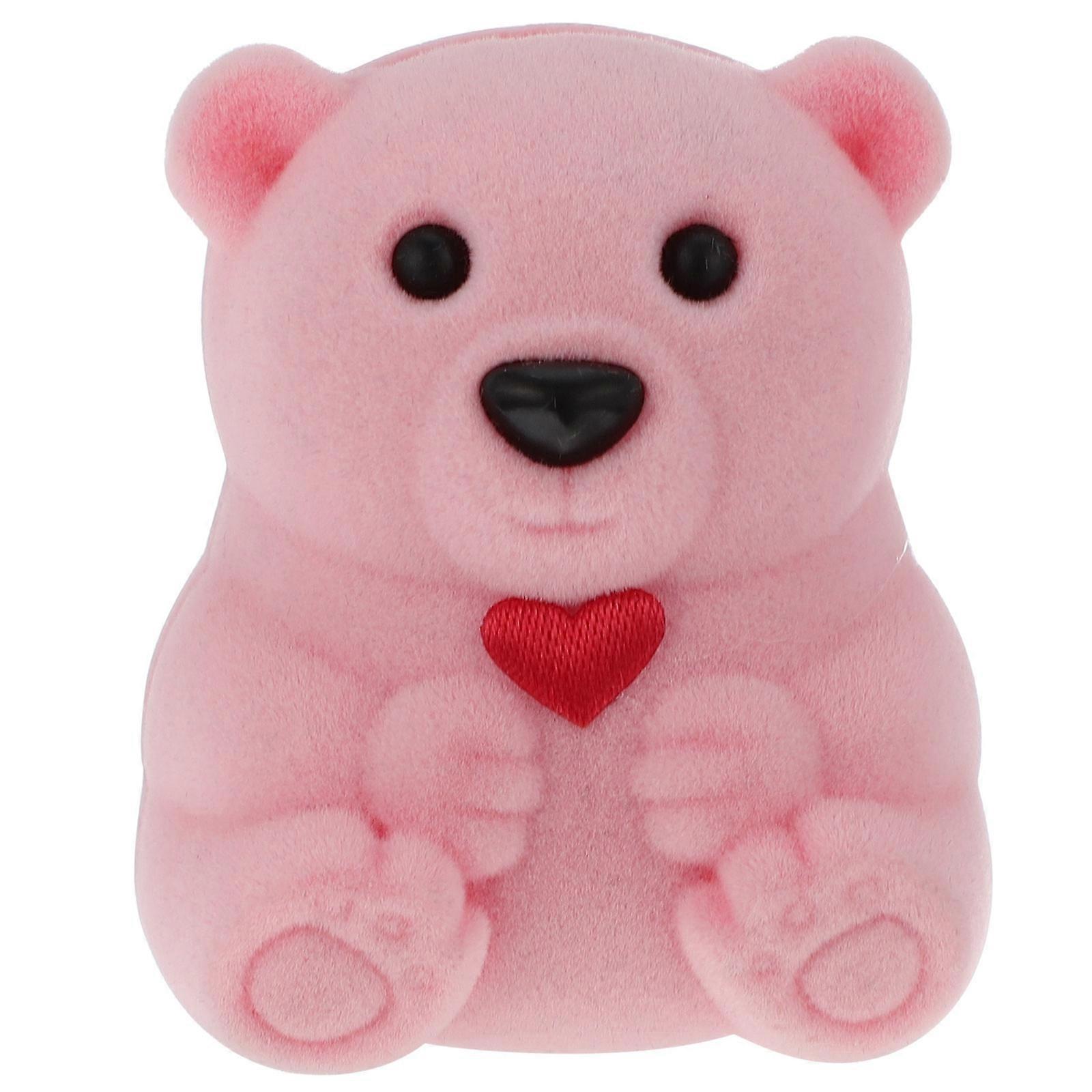 1pc Simulate Bear Shape Ring Boxes Creative Engagement Valentine's Day Ring Case