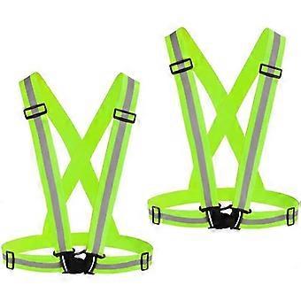 Reflective Running Vest 2 pcs, High Visibility Adjustable Safety Vest, Suitable for Night Cycling, Hiking, Jogging, [XR]