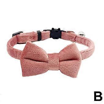1 * Adjustable Velvet Cat & Small Dog Collar with Suede Bow & Bell