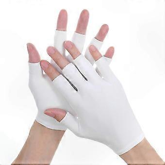 4 pares de guantes de algodón sin dedos para manos secas, cuidado del eczema, hidratación nocturna, color blanco