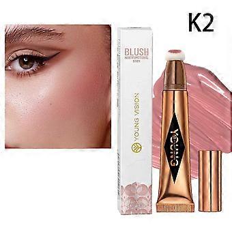 Liquid Contour Blush Stick with Cushion Applicator, Contour Beauty Wand, Long Lasting Lightweight Blendable Cream, Smooth Natural Matte Rouge Liquid