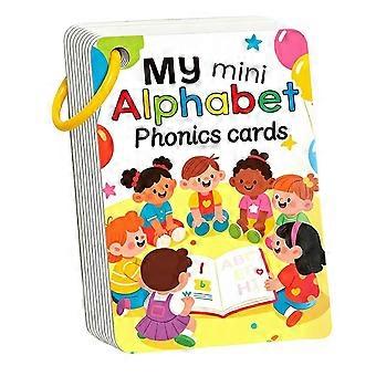 Alphabet Flash Cards For Toddlers 1-3 Double Sided ABC Phonics Picture Cards Rounded Waterproof Tearproof Portable Rings Sight Word Educational Toy S