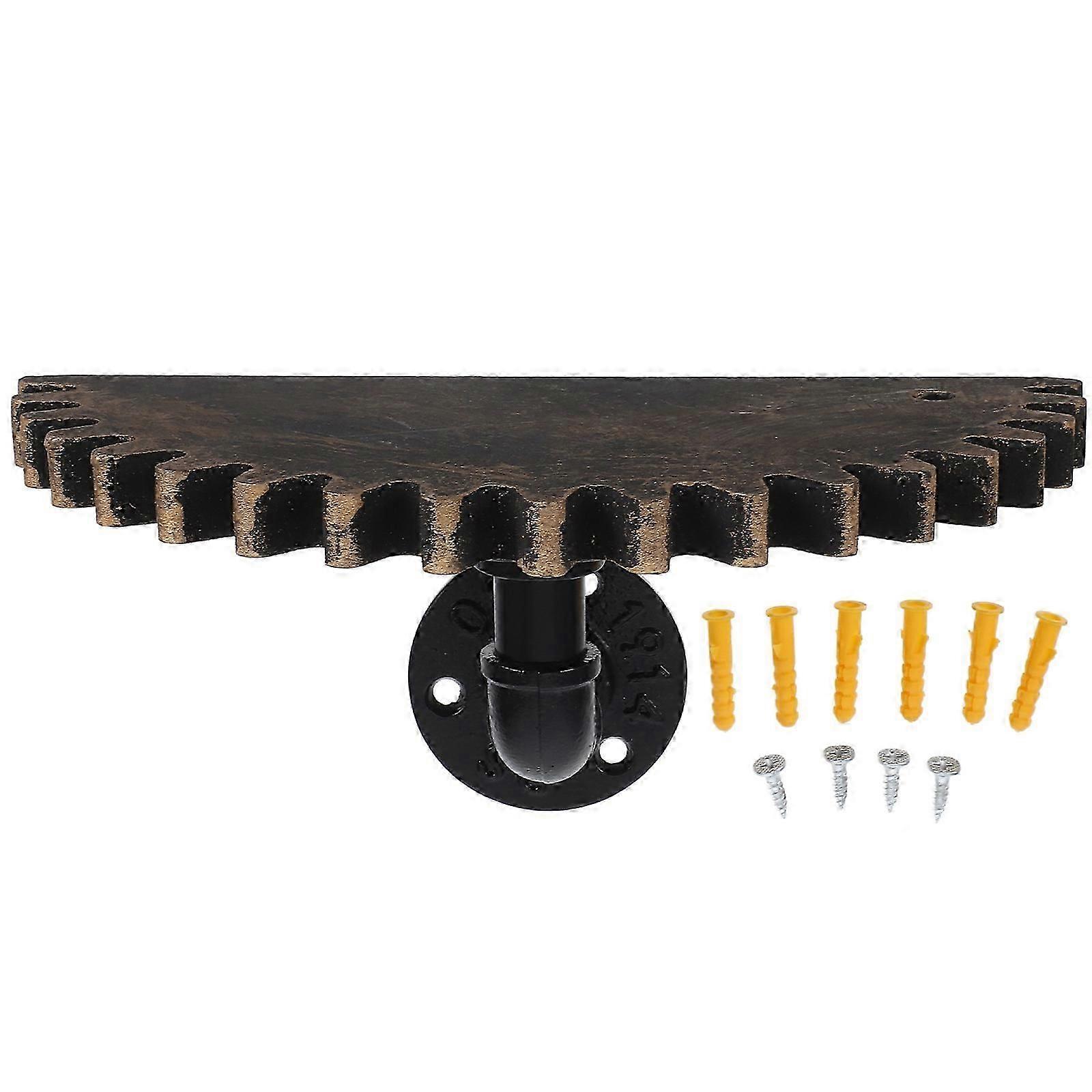 Rustic Wall Shelf Decor Including Industrial Pipe Shelf Bracket for