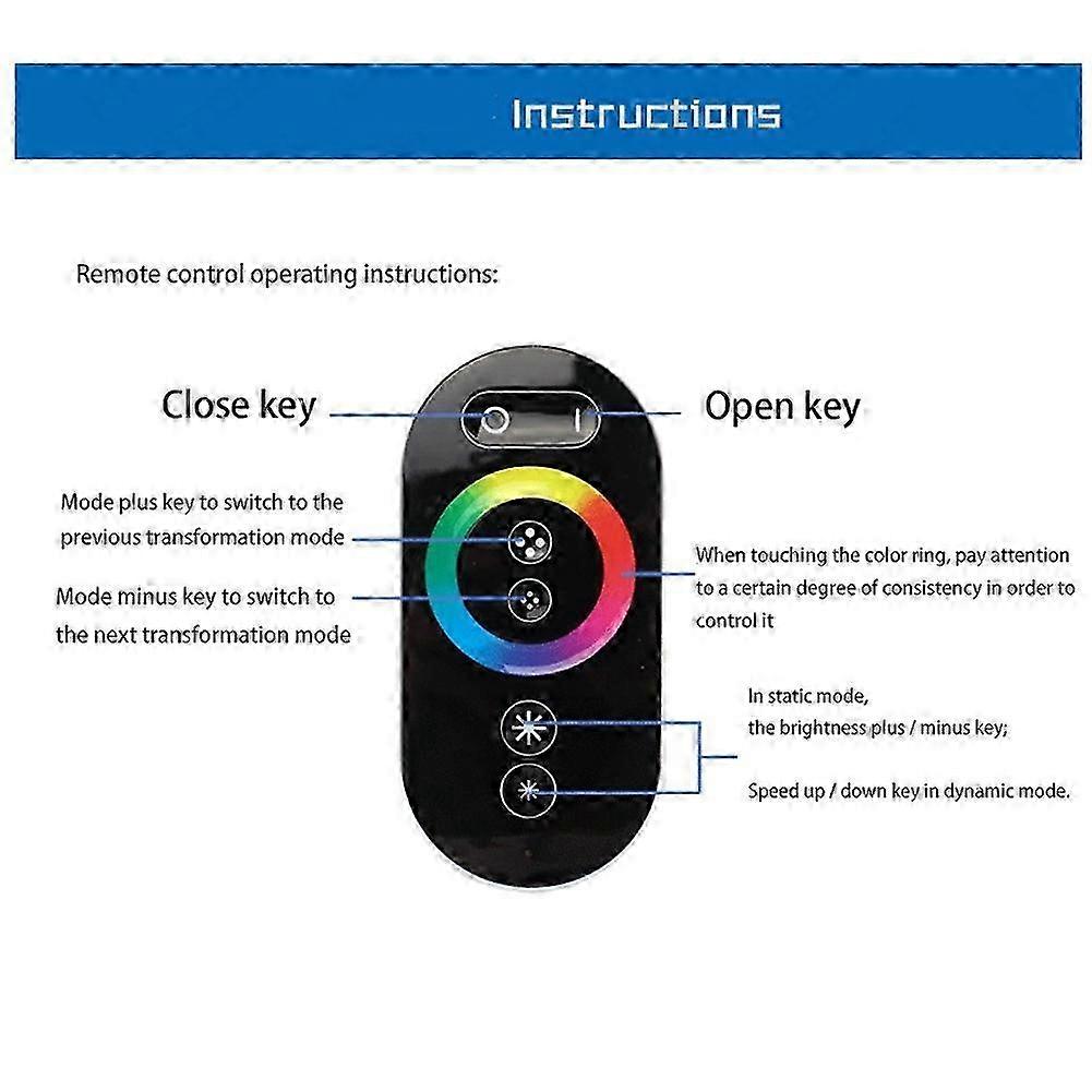 GT666 DC12-24V 6Ax3 Channel RBG Touch LED Controller