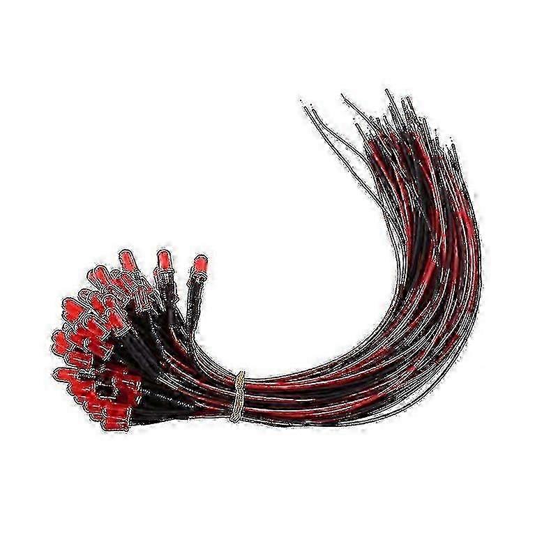 50pcs 5mm 12V DC Pre-Wired Diffused LED Diodes