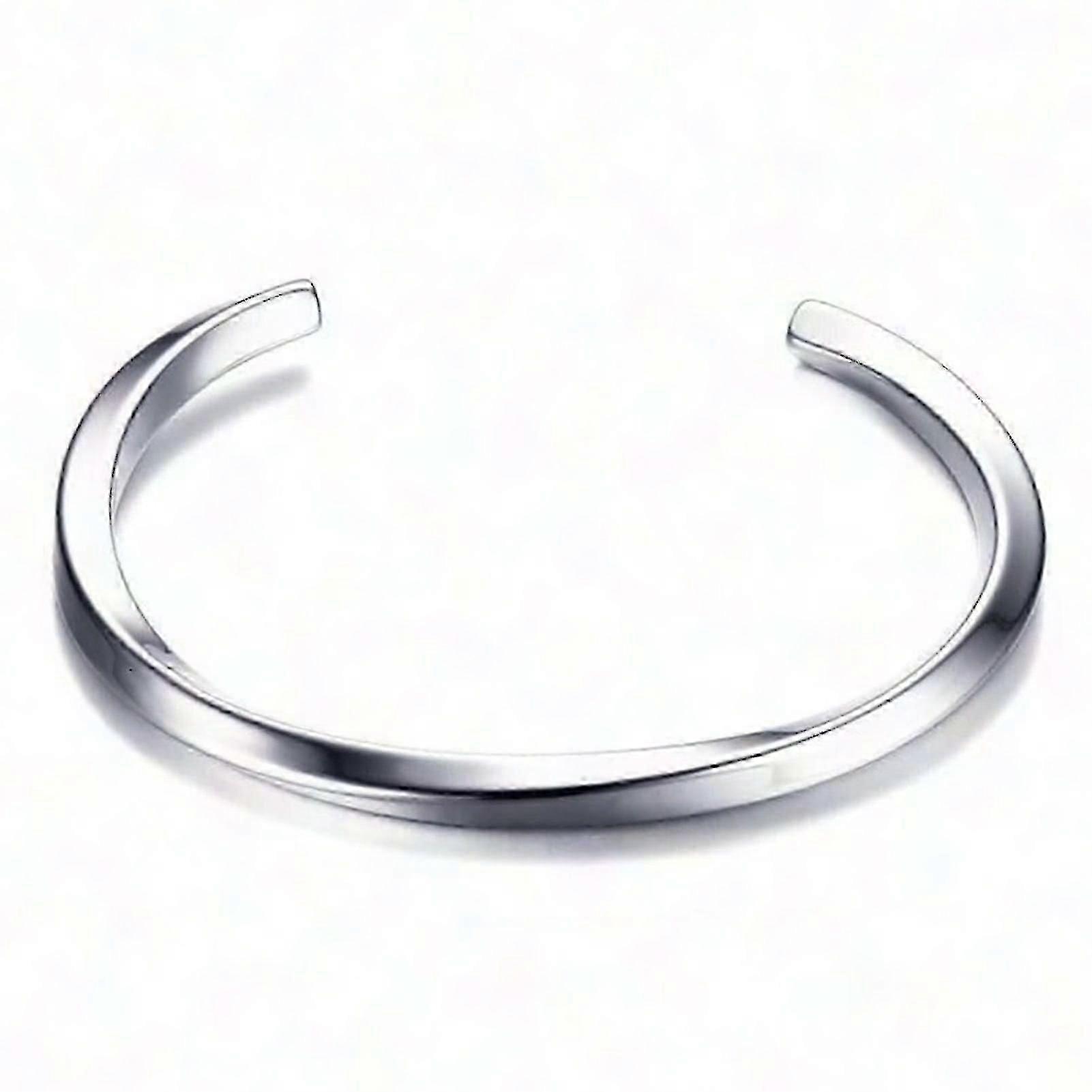 Twisted Wave Cuff Bracelet Simple Line Bangle for Men