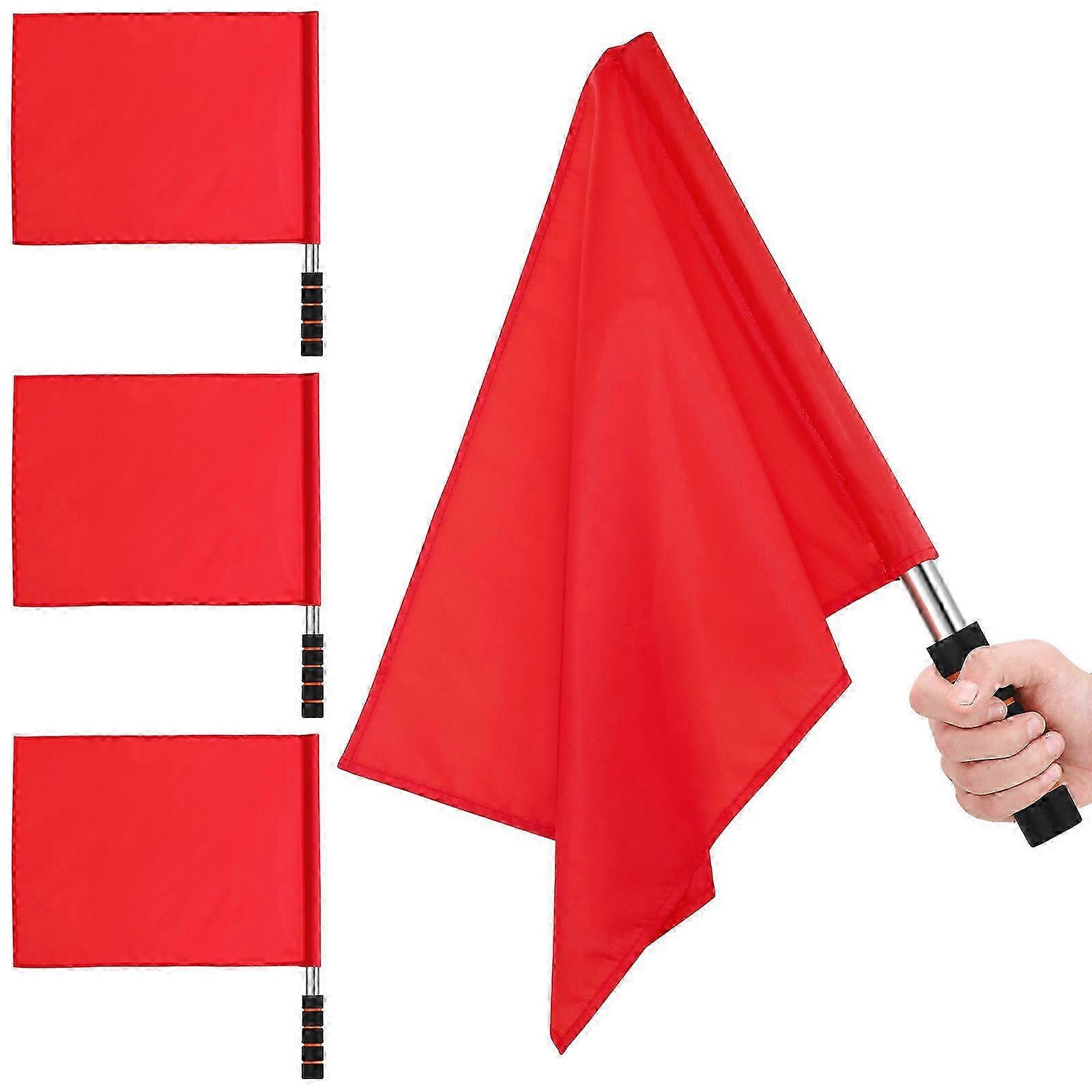 4 Pcs Referee Flags Command Flags Signal Flags Hand Waving Flags for Game Match Competition