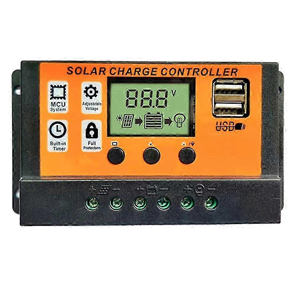 Solar Panel Controller 12V/24V 80A Solar Controller LED LCD Panel Regulator USB