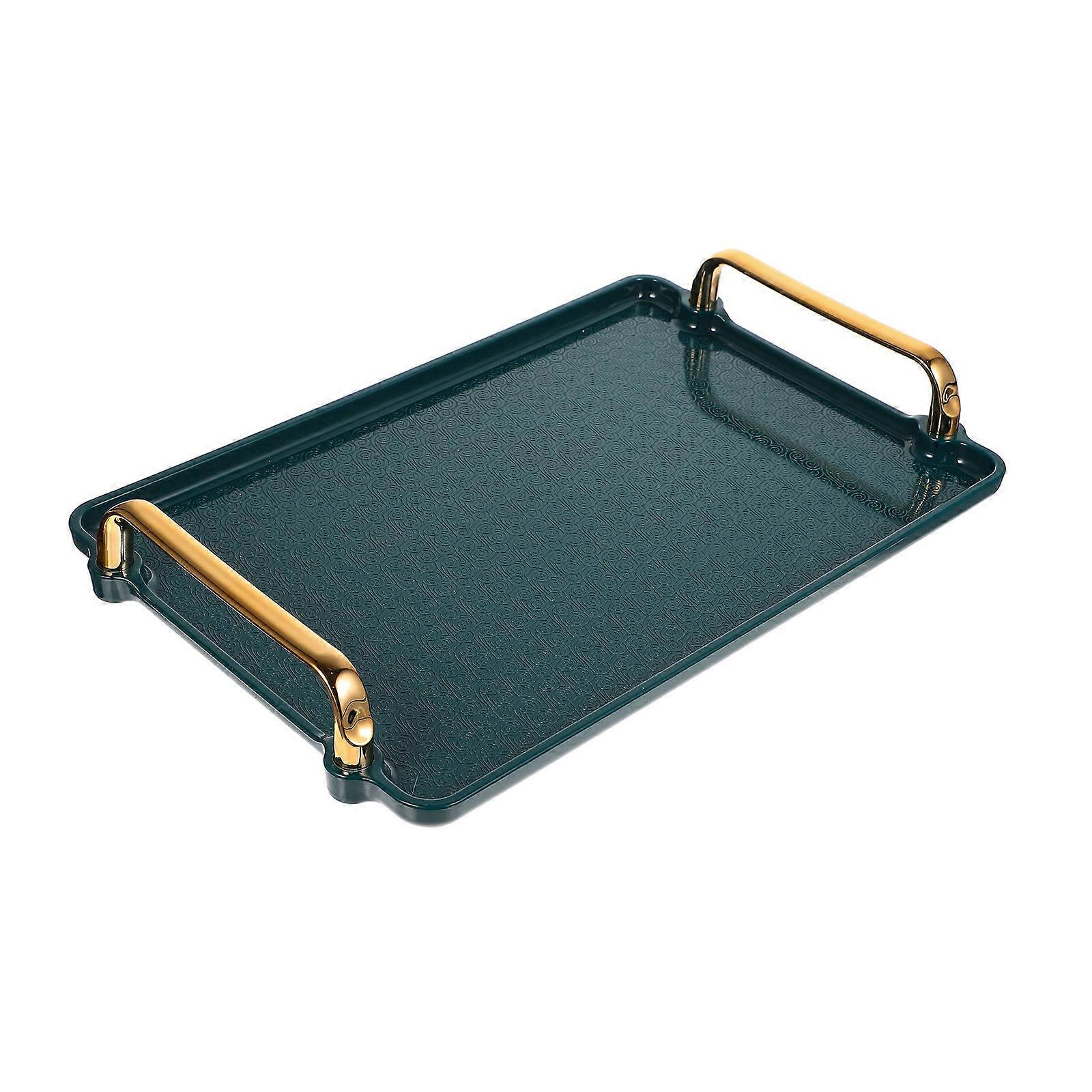 Green Tea Serving Tray Long Rectangle Tray with Handles