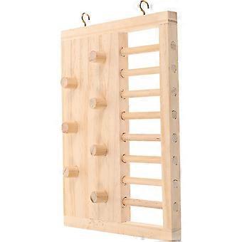 Light Yellow Hamster Toy Wooden Cage Accessory for Animal Exercise 2Pcs