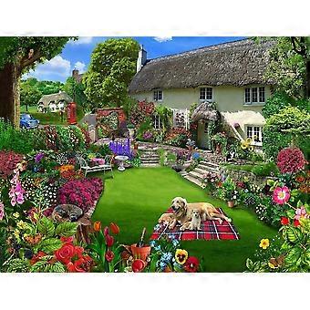 Dogs in a Cottage Garden Jigsaw Puzzles FOO1913