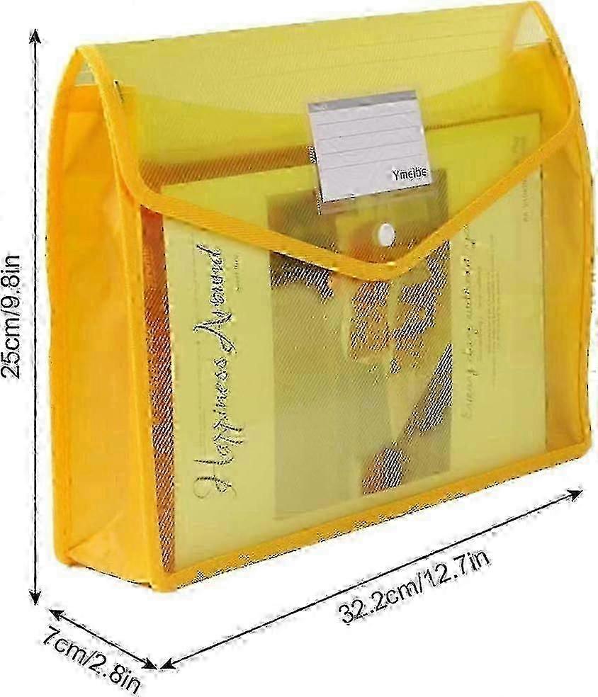 A4 Plastic Wallets - 5 Pcs Plastic Folders A4 Popper Wallet Document Folder Pockets Envelopes with S