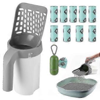 Compact Cat Scooper with Built-in Waste Can