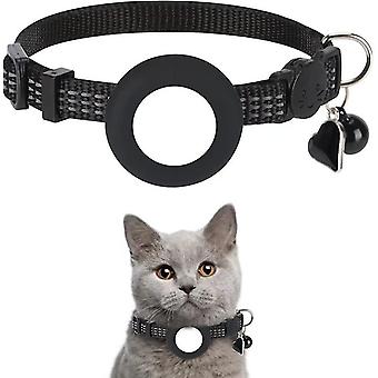 Airtag Cat Collar, Reflective Cat Collar With Bell And Heart-shaped Rhinestone Airtag Holder