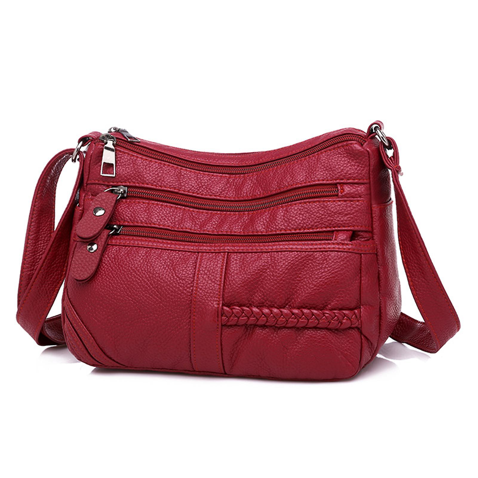 Women's Shoulder Bag With Smooth Zipper Closure Pu Leather