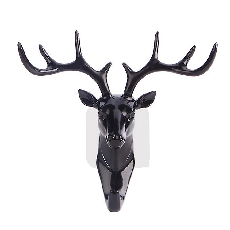 Deer Head Hooks, Self Adhesive Deer Wall Mounted Door Antler Hooks, Hooks