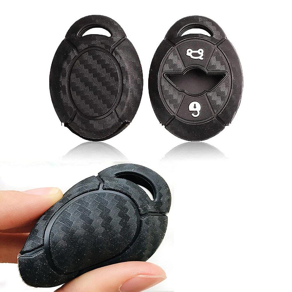 Car Soft Silicone Key Case Fob Cover For Mini Cooper S R50 R53 -carbon Fiber Pattern Key Case For Car